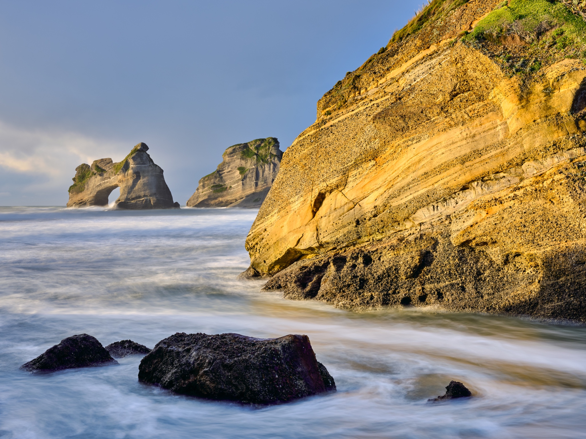 New Zealand, South Island, Wharariki Beach.