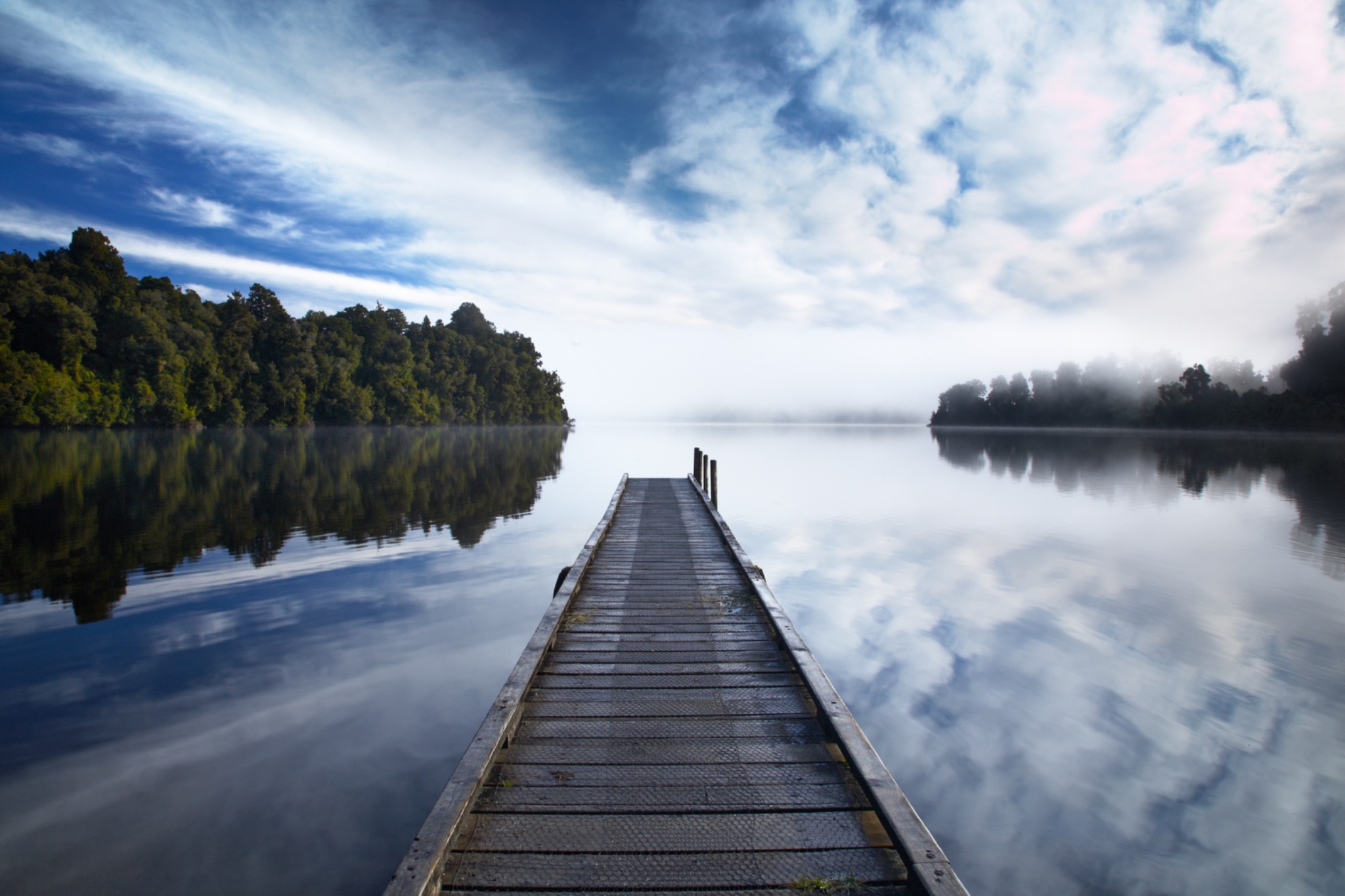 New Zealand, Westland, Lake Mapourika.