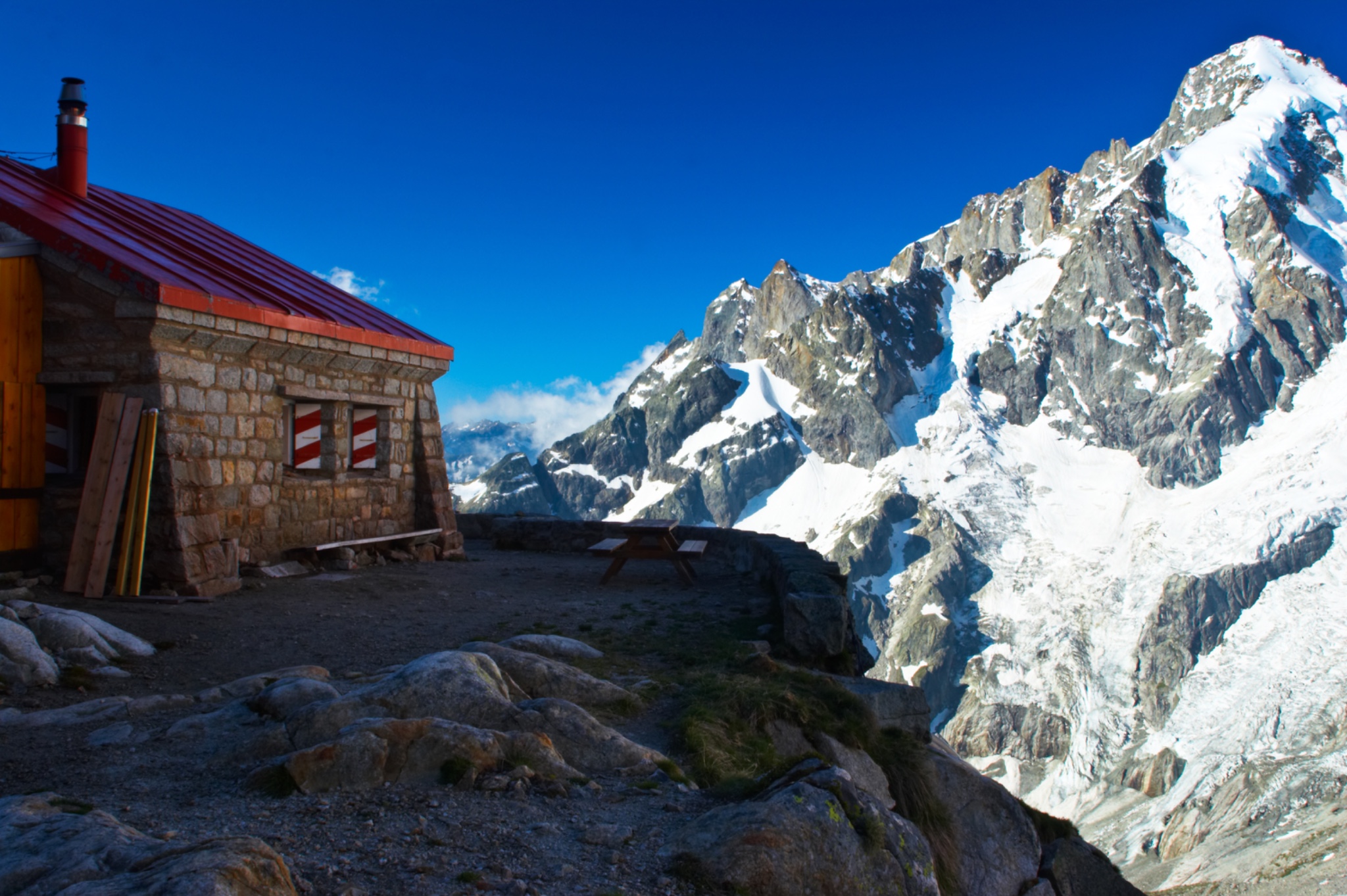SwitzerlandValaisValFerret.TheCabanedelANeuvemountainhutalsoknownascabanedufour2735m8973ft